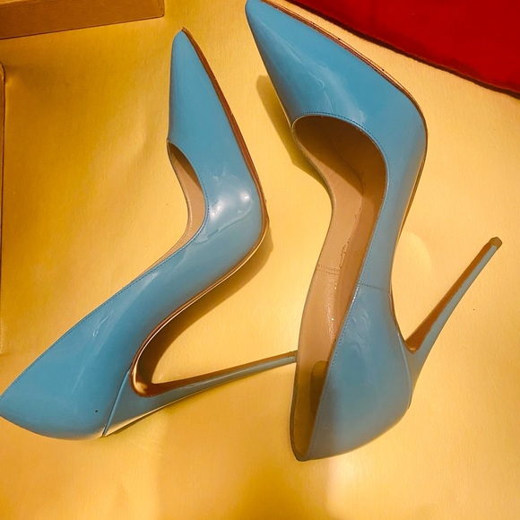 Louboutin Paris So Kate 120 Patent Pacific Blue size 37 worn 1 Time - Saks 5th - Picture 12 of 12